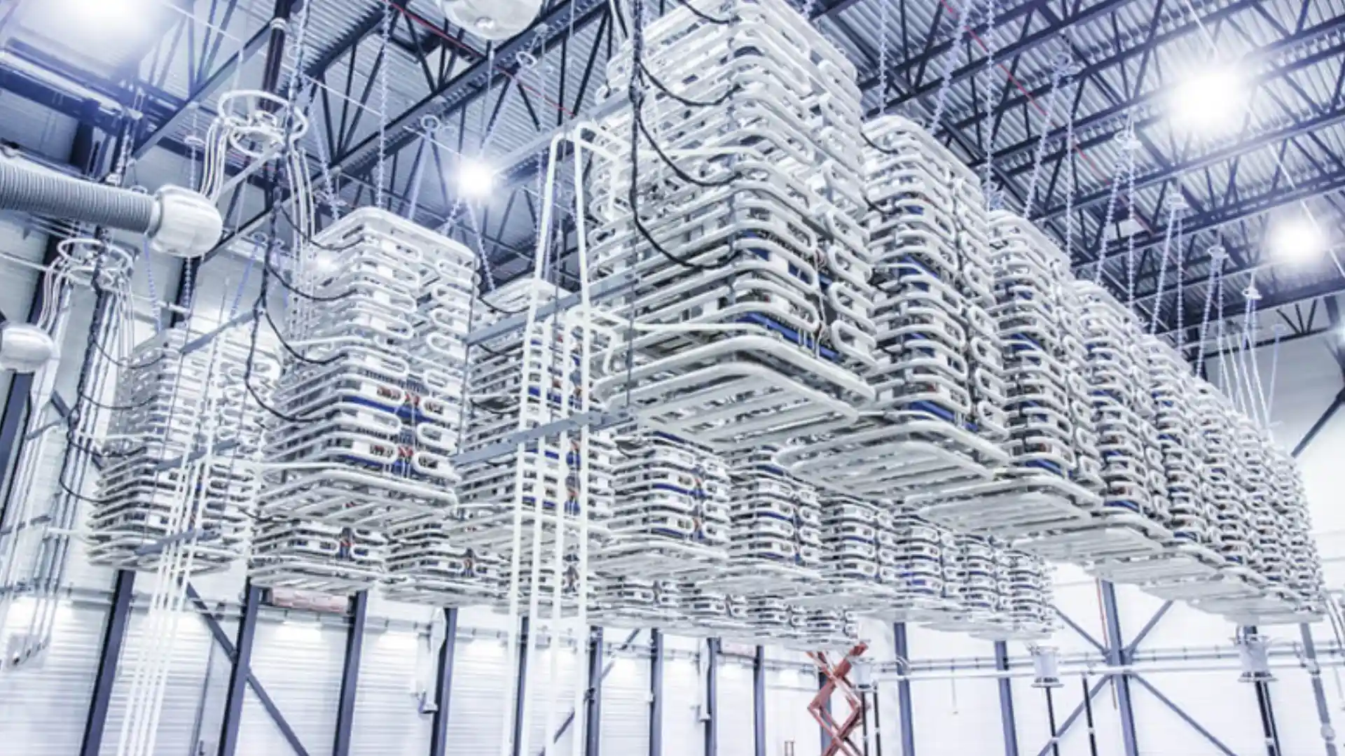 Imagen de subestación eléctrica moderna con equipos de alta tecnología para la transmisión y distribución eficiente de energía.